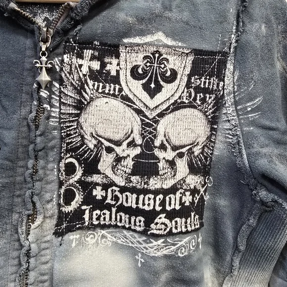 ☠️ Vintage Affliction House Of Jealous Souls Hoodie - Picture 2 of 9